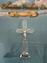 Glass Crucifixes cross polished figurine high quality religious gift - £9.48 GBP