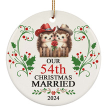 Our 54th Years Christmas Married Ornament Gift 54 Anniversary &amp; Hedgehog Couple - £11.90 GBP