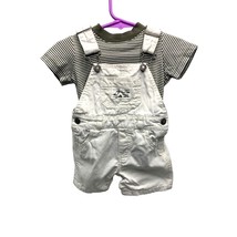Carters Baby Boys Infant Size 6 Months 2 Pc Outfit set khaki bib overall... - £7.89 GBP