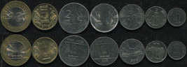 India Coins set #4. 1989-2010 (7 coins. 1 Bi-Metallic. aUnc-Unc) - £7.14 GBP