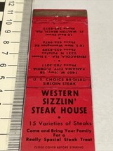 Vintage Matchbook Cover Western Sizzlin  Steakhouse  FT Walton Beach, FL  gmg - £9.54 GBP