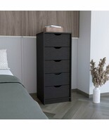 Basilea 5-Drawer Chest, Black | Modern Tall Dresser - $4,107.67 MXN