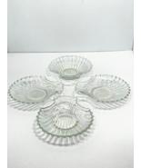 Set of 4 Glass Shell Appetizer Snack Serving dish bowl Nuts Shrimp VTG READ - £9.23 GBP