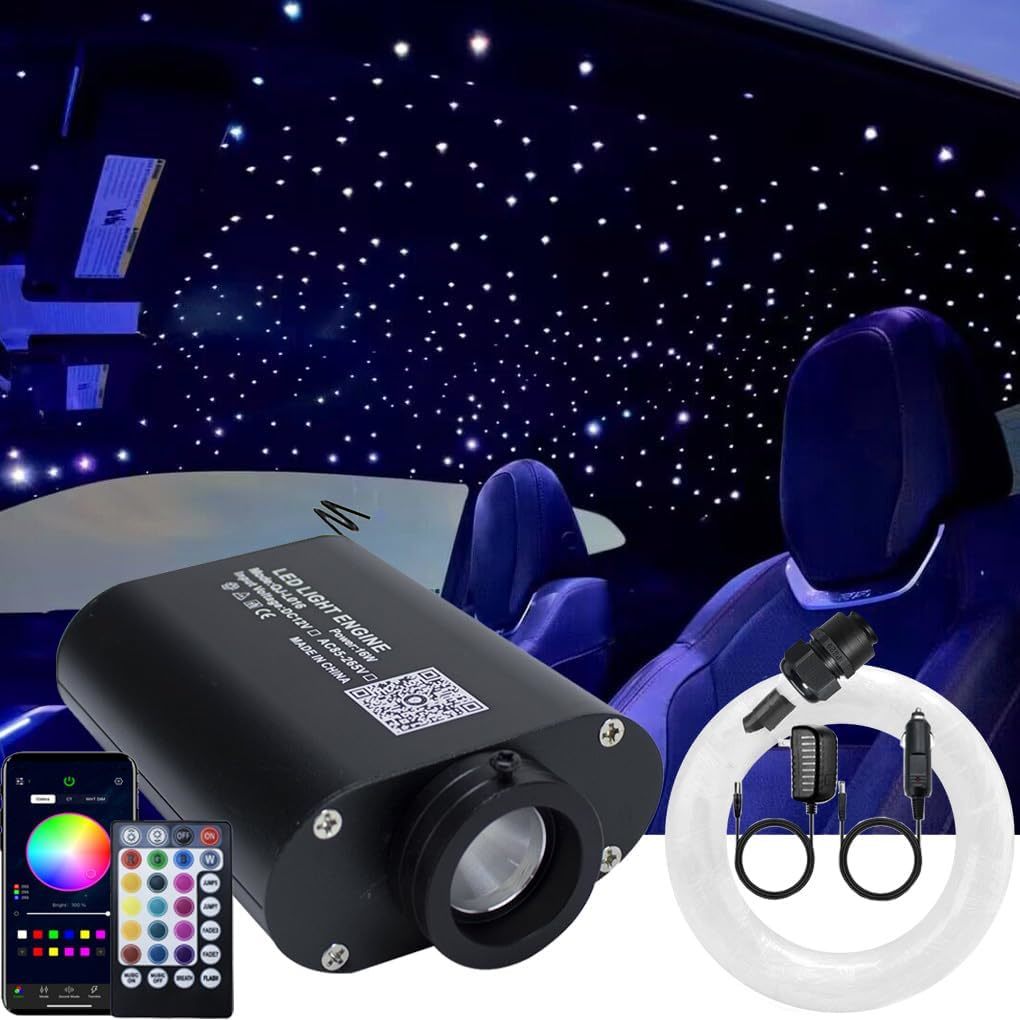 Azimom Bluetooth/App Led 16W Rgbw Fiber Optic Light Star Ceiling Kits 45... - $103.95