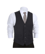 Men&#39;s Suit Separate Vest V-neck Adjustable Strap 5Button 2Pockets 201-1 ... - £35.83 GBP