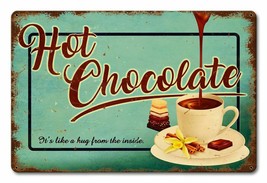 Hot Chocolate Advertisement Metal Sign - £23.49 GBP
