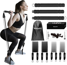 Pilates Bar Kit with Resistance Bands,  Exercise Fitness Equipment  - £38.42 GBP