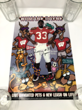 Wisconsin Badgers #33 Ron Dayne Humane Dayne Poster 12&quot; x 18&quot; 1990&#39;s Authentic - £28.49 GBP