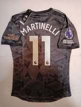 Gabriel Martinelli Arsenal FC EPL Match Slim Black Away Soccer Jersey 2022-2023 - £86.52 GBP
