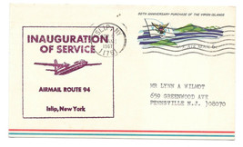 FFC CAM Route 94 Islip NY 1967 First Flight 94N75 Inauguration of Servic... - £4.32 GBP