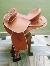 western half breed saddle ,16&#39;&#39; SBL leather natural rough out drum dye f... - £391.56 GBP