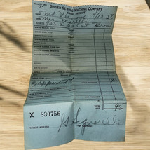 Vtg 1956 Singer Sewing Machine Co Blue Cash Receipt Bronx NY USA - $378.31 MXN