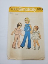 Simplicity 7365 Sewing Pattern Toddler Child Dress Top and Pants Vtg Cut Size 1 - £6.27 GBP