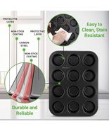 NutriChef NC2TRCP4 Muffin Pans for Baking 2-Pack - Black - $13.49