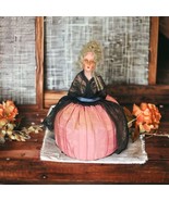 Antique Victorian Hat Pin Cushion Half Lady Rosy Cheeks Curls 1920’s Cre... - $96.00 CAD