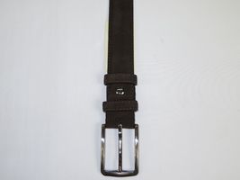 Mens Brown Genuine Suede Soft Leather Belt PIERO ROSSI From Turkey # Brown-C image 2