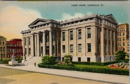 Louisville Kentucky Court House Jefferson County Made in USA Linen Postcard T15 - $6.95