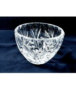 Clear cut Pin Wheel crystal 2.25&quot; x 2.75&quot; small vanity bowl serving dish - £16.62 GBP