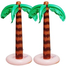 Inflatable Palm Tree Decoration, 2 Pack Jumbo Coconut Trees Beach Backdrop Favor - £22.72 GBP