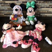 Lot Of 4 Walt Disney World Pilgrim Thanksgiving + PrincessMinnie Mouse Plush 9”+ - £32.90 GBP