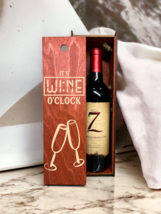 Engraved Wood Wine Box Its a Wine O&#39;clock Home Décor Gift Birthday Chris... - £27.56 GBP