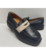 MIZ MOOZ LEATHER SLIP ON PLATFORM LOAFERS BLACK  37EU / 7US NEW # X-13 - €80,88 EUR