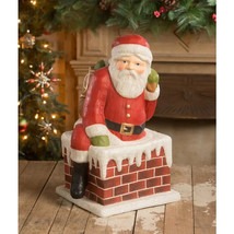 Bethany Lowe Christmas &quot;Traditional Santa Down Chimney&quot; Large Paper Mach... - $139.99