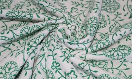 Light Weight Cotton Fabric-Sewing Dress Making Cloth 5 Yards Hand Block ... - $19.11