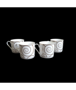 Pier 1 Porcelain Coffee Tea Cup Lot of 4 Gold Swirl Pattern Holiday Rare - $32.64 CAD