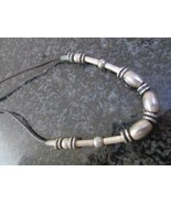 Navajo sterling and leather choker 15&quot; - $7,423.34 MXN