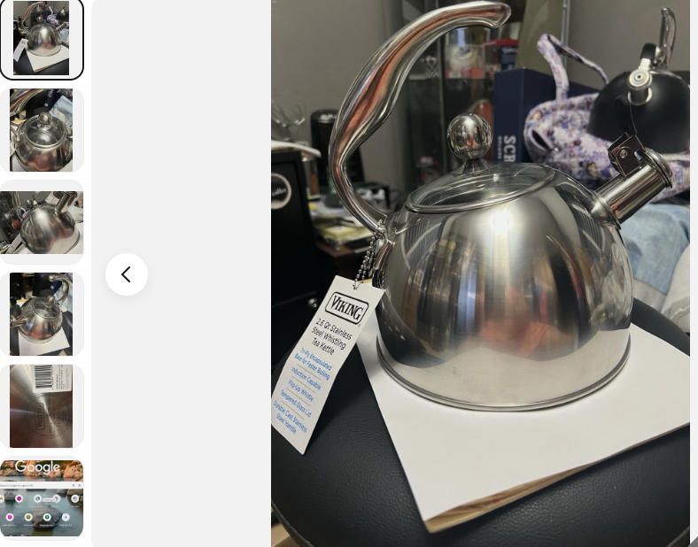 Viking 2.5 Quart Stainless Steel Whistling Tea Kettle - black Finish - $98.97