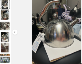 Viking 2.5 Quart Stainless Steel Whistling Tea Kettle - black Finish - $98.97