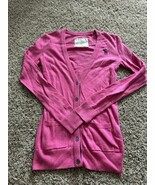 Abercrombie Kids Girls Pink Long Sleeve Button Up Cardigan Preppy Size X... - $197.82 MXN