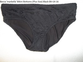 Becca &#39;marbella&#39; Bikini Bottoms (Plus Size) Black 0X=14-16 - £13.86 GBP