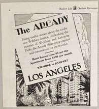 1930 Print Ad The Arcady Hotel Wilshire at Rampart Los Angeles,California - £6.70 GBP