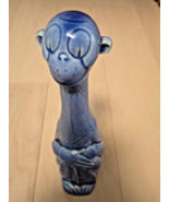 10 " Vintage Blue Ceramic German Monkey Decanter - $89.09
