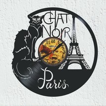 VinyWoody Paris Vinyl Disc Wall Watch at Night Gift Decoration  - £43.51 GBP