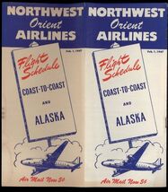 NORTHWEST ORIENT AIRLINES flight schedule COAST- to -COAST &amp; Alaska FEB.... - $9.85