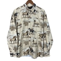 Bluff Creek Outfitters Shirt Mens Large Horse Long Sleeve Cotton Button ... - £26.42 GBP