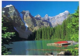 Postcard Moraine Lake Glacier Capped Mountains Canadian Rockies Alberta - £2.32 GBP