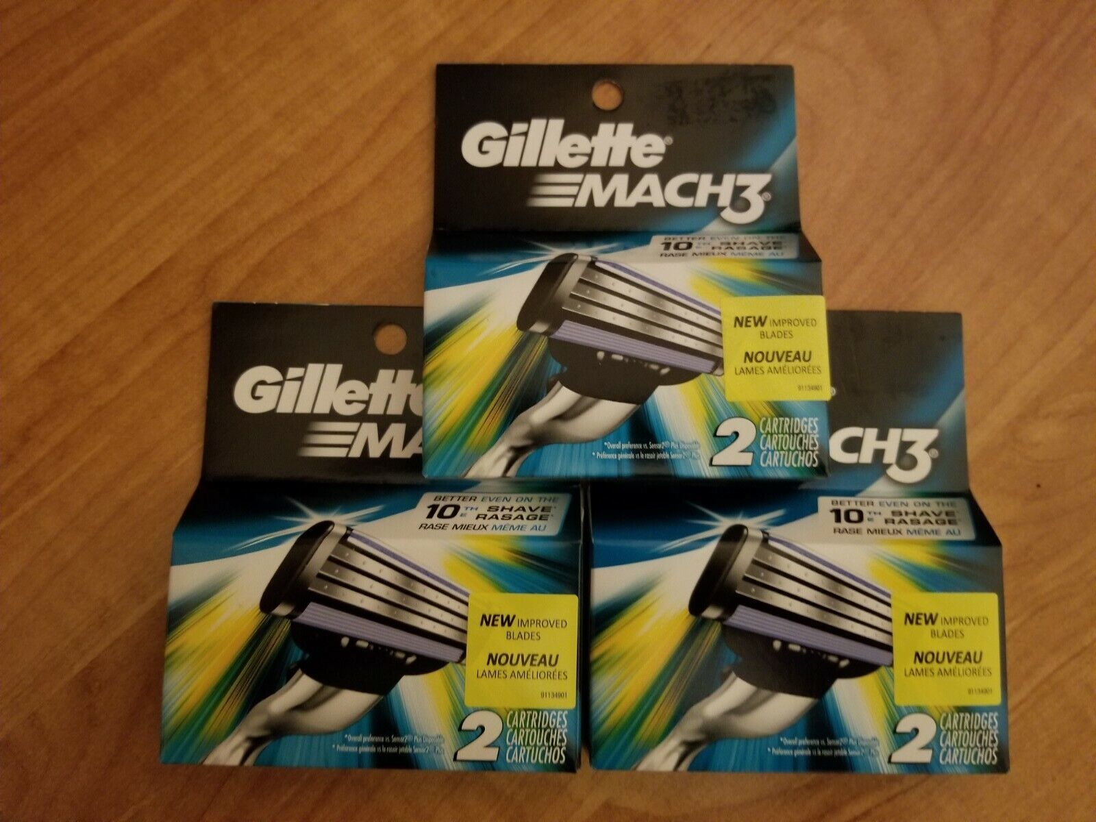 Gillette Mach3 Razor Cartridges LOT OF 3 PACKS.OF 2 CARTRIDGES EACH PACK - $16.83