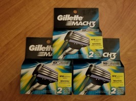 Gillette Mach3 Razor Cartridges LOT OF 3 PACKS.OF 2 CARTRIDGES EACH PACK - £13.29 GBP