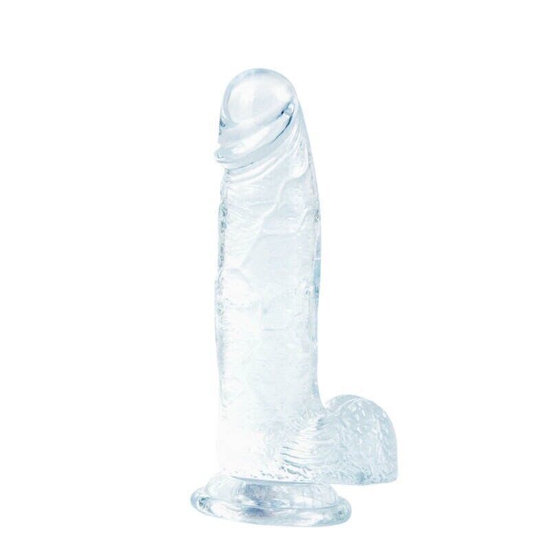 Jelly Dong Dildo Suction Cup - Waterproof Realistic Cock Veined Dildo Clear - $18.52