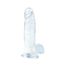 Jelly Dong Dildo Suction Cup - Waterproof Realistic Cock Veined Dildo Clear - £14.63 GBP