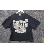 Vintage New Orleans Saints Shirt Men Large Black 90s Single Stitch USA M... - £25.85 GBP