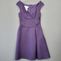 David&#39;s Bridal Womens Dress Size 8 Purple Preppy Classic V-Neck Sleeveless Plain - £9.68 GBP