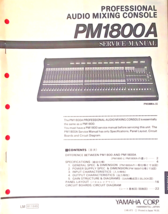 Yamaha PM1800A Professional Mixing Console Mixer Original Service Manual... - $34.64