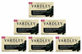 6 BARS Yardley London Activated Charcoal Bath Bar Soap 4.25 Oz BRAND NEW... - $27.68