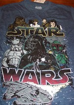 Vintage Style Star Wars T-Shirt Small New Boba Fett Han Solo Darth Vader Luke - £15.48 GBP