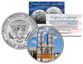 Westminster Abbey * Famous Churches * Jfk Half Dollar U.S. Coin London England - £6.73 GBP